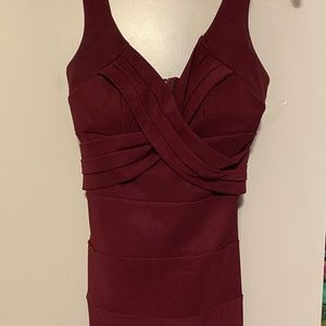 Burgundy Bandage dress